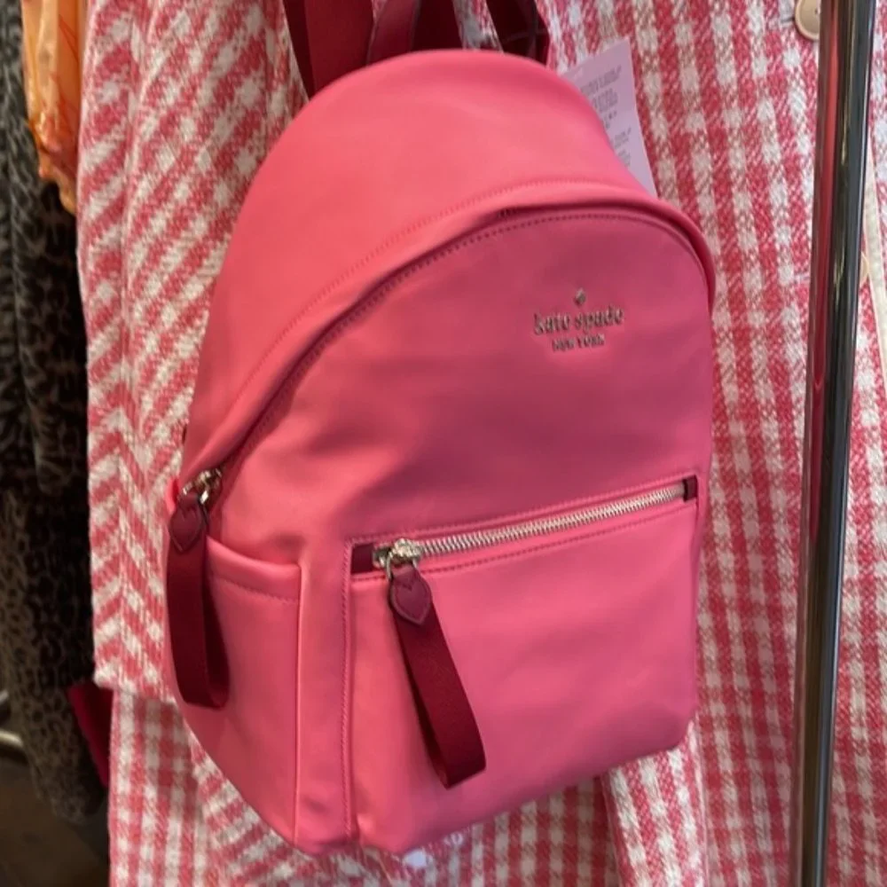 Kate Spade Chelsea Nylon Medium Backpack Deep Dahlia Pink_14